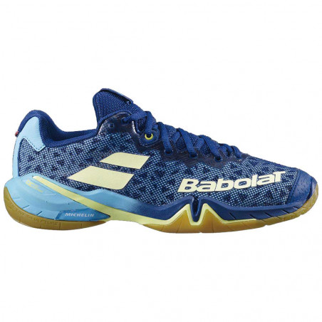 Chaussures BABOLAT Femme Indoor Shadow Tour Bleu / Turquoise / Jaune PE 2020