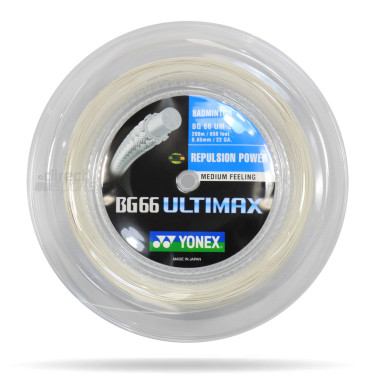 Bobine YONEX Badminton BG 66 Ultimax Blanc 0.65mm (200m)