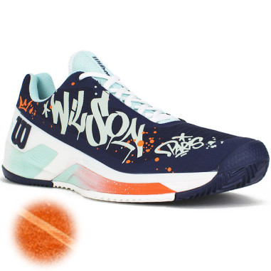 Chaussures WILSON Homme RUSH PRO 4.0 PARIS Terre Battue Bleu / Blanc AH 2022