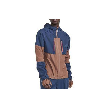 Veste à capuche Running CRAFT Homme PRO TRAIL HYDRO JACKET Marron / Bleu AH 2022