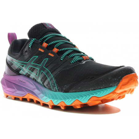 Chaussures Running ASICS Femme GEL-TRABUCO 9 Noir / Gris / Vert PE 2021