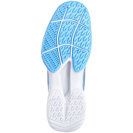 Chaussures BABOLAT Jet Mach II AC Femme Blanc / Bleu AH 2020