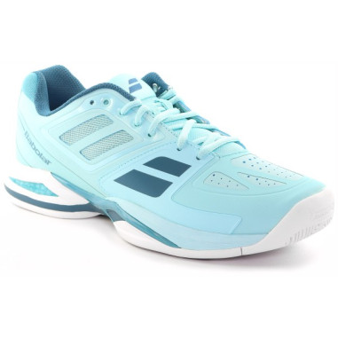 Chaussure BABOLAT Femme Propulse Team All Court Bleu Ciel / Blanc PE 2016