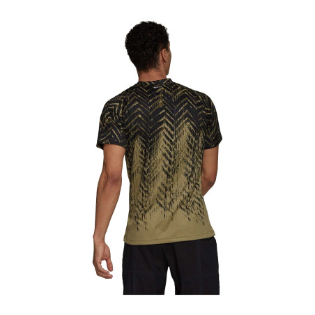 T-Shirt ADIDAS Homme FLIFT PR TEE PB Noir / Kaki AH 2021