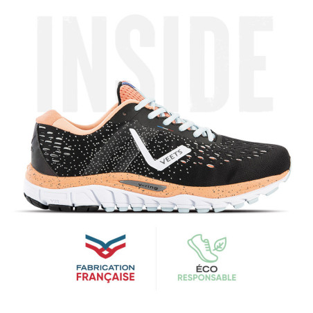 Chaussures Running VEETS Femme INSIDE MIF1 Noir / Saumon  PE 2021