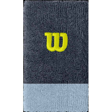 Poignets Eponge WILSON Extra Wide W Gris / Bleu X2 PE 2022