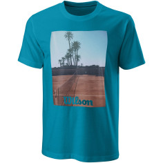 T-Shirt WILSON Homme M SCENIC TECH Tee Turquoise 2021