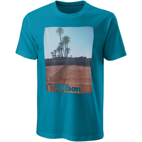 T-Shirt WILSON Homme M SCENIC TECH Tee Turquoise 2021