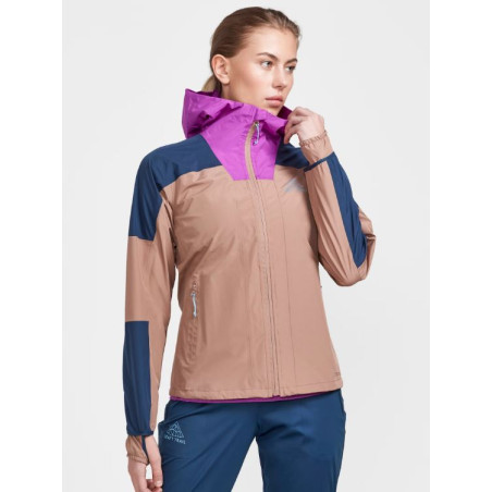 Veste à capuche Running CRAFT Femme PRO TRAIL HYDRO JKT Marron / Violet AH 2022