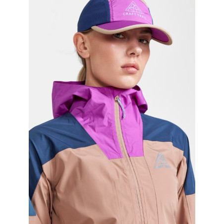 Veste à capuche Running CRAFT Femme PRO TRAIL HYDRO JKT Marron/Bleu/Violet 2022