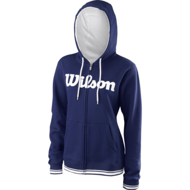 Veste à capuche WILSON Femme Zippée W Team Script Hoody Bleu PE 2018