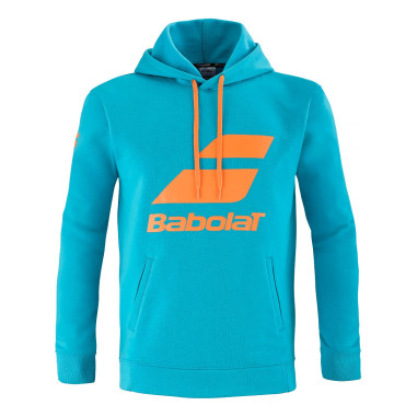 Veste à capuche BABOLAT Homme EXERCISE Hood Sweat Turquoise / Orange 2021