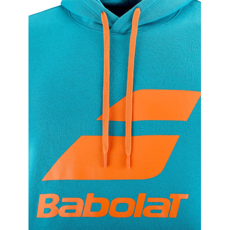 Veste à capuche BABOLAT Homme EXERCISE Hood Sweat Turquoise / Orange 2021