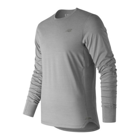 T-Shirt Manches Longues Running NEW BALANCE Homme Seasonaless Gris AH 2019