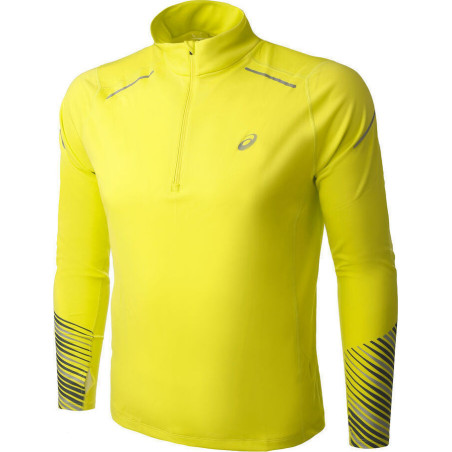 T-Shirt Manches Longues ASICS Homme Lite-Show LS 1/2 Zip Jaune AH 2019