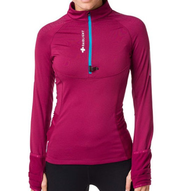 Veste demi-zippée Running RAIDLIGHT Femme Wintertrail LS Bordeaux PE 2019