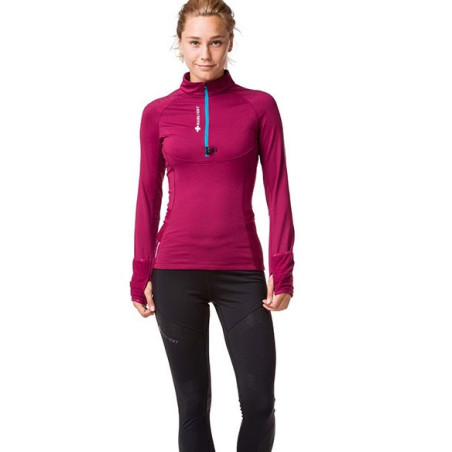 Veste Demi-Zip Running RAIDLIGHT Femme Wintertrail LS Bordeaux PE 2019