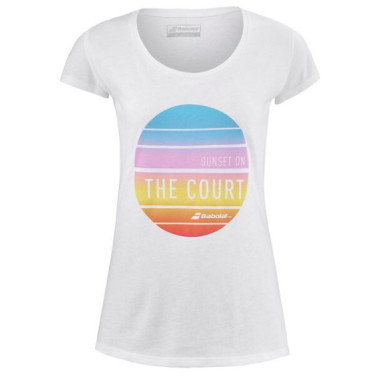 T-Shirt BABOLAT Femme EXERCICE MESSAGE Tee Blanc PE 2022