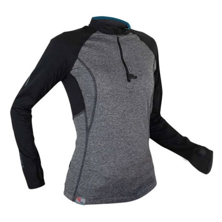 Veste Demi-Zip Running RAIDLIGHT Femme Performer XP ML Noir / Gris AH 2017