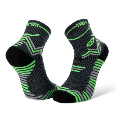 Chaussettes Running BV SPORT Courtes TRAIL ULTRA Gris / Vert PE 2021