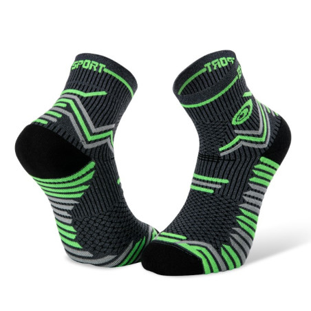 Chaussettes Running BV SPORT Courtes TRAIL ULTRA Gris / Vert PE 2021