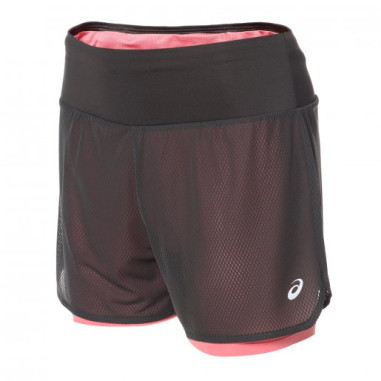 Short Running ASICS Femme VENTILATE 2 in 1 3.5 IN Gris / Rose PE 2021