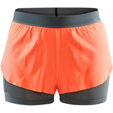 Short Running CRAFT Femme Vent 2-in-1 Racing Corail PE 2020