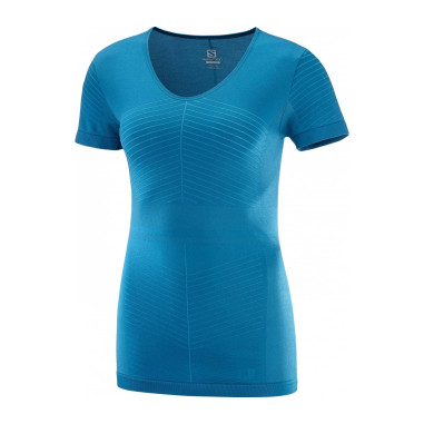 T-Shirt Running SALOMON Femme Elevate Move Bleu Turquoise AH 2019