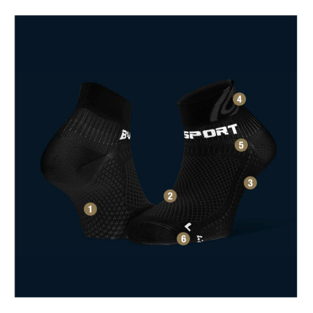 Chaussettes Running BV SPORT Ligth 3D Courte Noir PE 2023