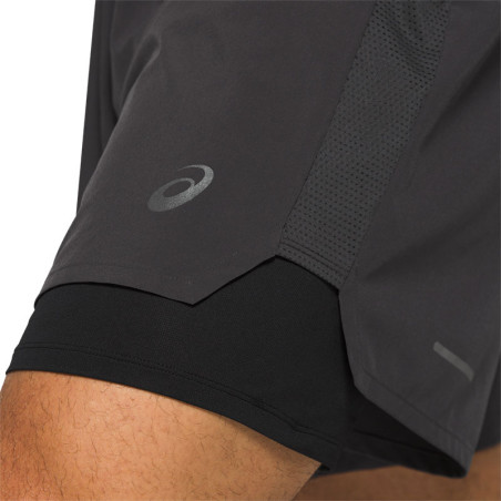 Short Running ASICS Homme Road 2n1 5in Gris PE 2020