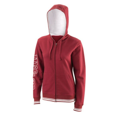 Veste à capuche WILSON Femme Zippée W TEAM II Hoody Bordeaux 2022