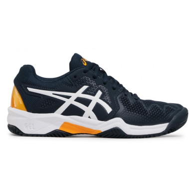 Chaussures ASICS Junior GEL-RESOLUTION 8 CLAY GS Bleu / Blanc / Orange PE 2021