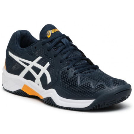 Chaussures ASICS Junior GEL-RESOLUTION 8 CLAY GS Bleu / Blanc / Orange PE 2021