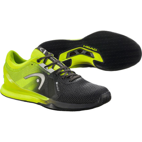 Chaussures HEAD Homme SPRINT PRO 3.0 SF CLAY Noir / Vert Fluo 2021