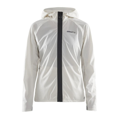 Veste à capuche Running CRAFT Femme Zippée Hydro Jacket Ecru
