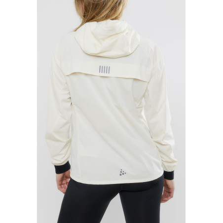 Veste à capuche Running CRAFT Femme Zippée Hydro Jacket Ecru PE 2020