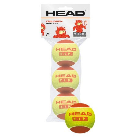 Sachet de 3 balles Mousses Feutrées HEAD T.I.P. RED