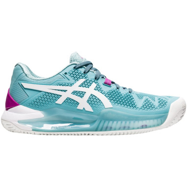 Chaussures ASICS Femme GEL-RESOLUTION 8 Terre Battue Bleu / Blanc PE 2021
