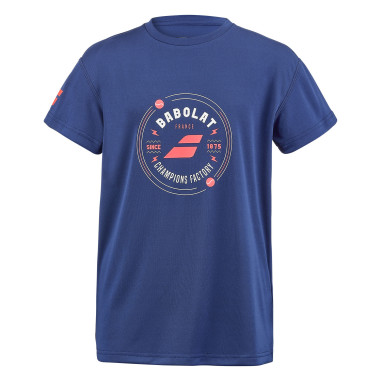 T-Shirt BABOLAT Garçon EXERCICE GRAPHIC TEE Boy Bleu / Rouge PE 2022