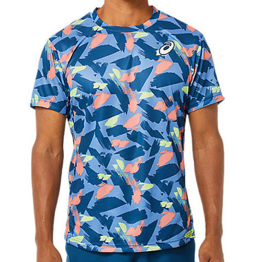 T Shirt ASICS Homme MATCH GRAPHIC SS TOP Bleu Rouge Jaune PE 2022