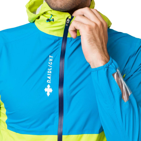 Veste Running RAIDLIGHT Homme Imperméable RESPONSIVE MP+ Turquoise / Jaune