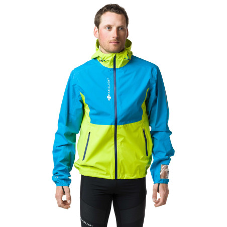 Veste Running RAIDLIGHT Homme Imperméable RESPONSIVE MP+ Turquoise / Jaune