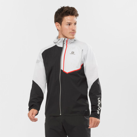 Veste Running SALOMON Homme BONATTI TRAIL WP JKT Blanc / Noir / Rouge  AH 2021