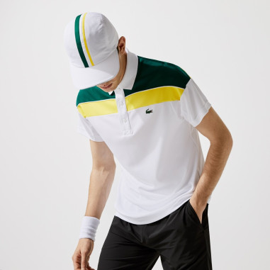 Polo LACOSTE Homme SPORT Regular Blanc / Vert /...