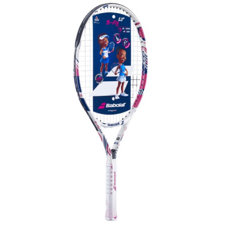 Raquette Junior BABOLAT B'FLY 23 Blanc / Rose / Bleu 2023