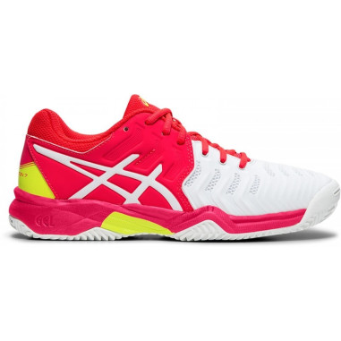 Chaussures ASICS Junior Gel-Resolution 7 Clay Terre Battue GS Blanc/Rose AH 2019