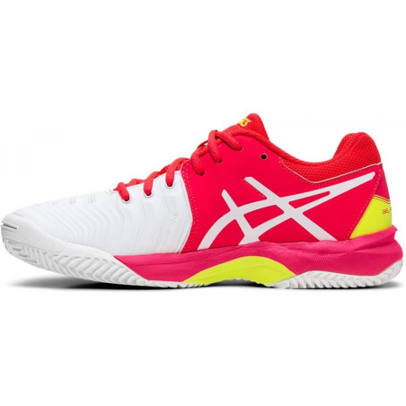 Chaussures Fille ASICS Terre Battue Gel-Resolution 7 Blanc / Rose