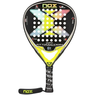 Raquette TEST Padel NOX ATTRACTION WPT Advanced SERIES Noir / Jaune (363 g)