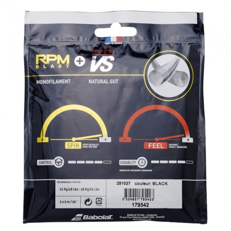 Cordage BABOLAT Hybrid RPM Blast (1.25 mm) / VS Touch (1.30 mm) (12 m)