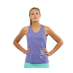 Débardeur Running SALOMON Femme CROSS RUN GRAPHIC Violet... 2